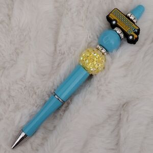 Blue and Yellow School Bus Pen
